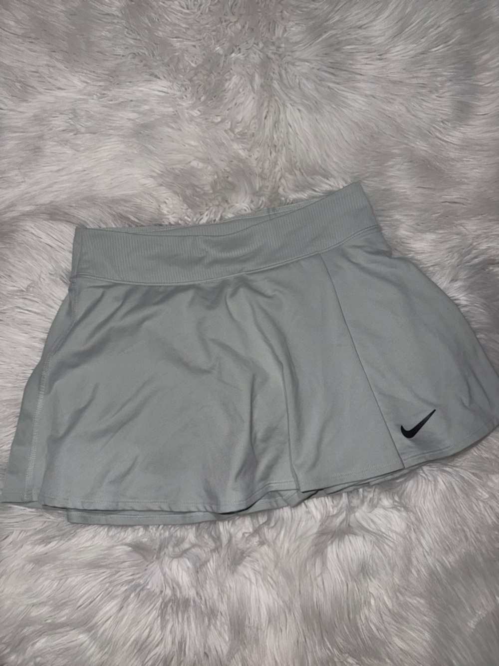 Nike Light Gray Dri-FIT Athletic Skort with Black Swoosh
